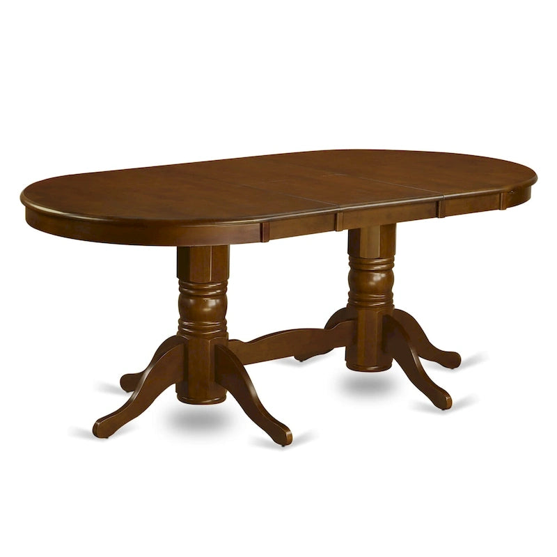 Oval Dining Table with Double Pedestal Base, Finish Options