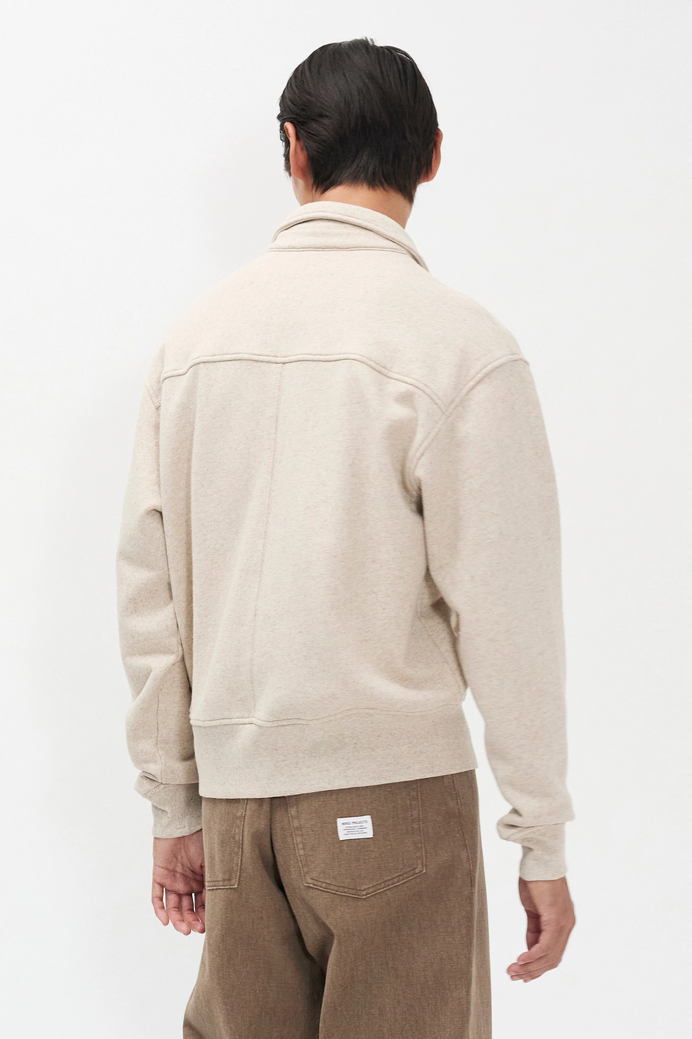Cotton Linen Loopback Jacket - A garment dyed relaxed fitting zip - XS/S/M/L/XL/XXL