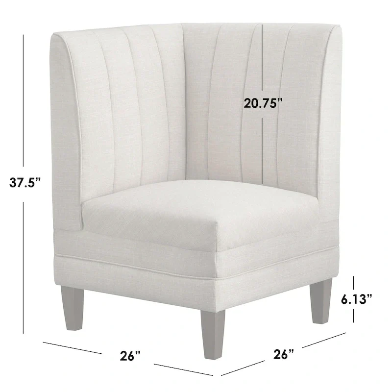 Lifestorey Kerrington 3-Piece Channel Back Upholstered Banquette Set