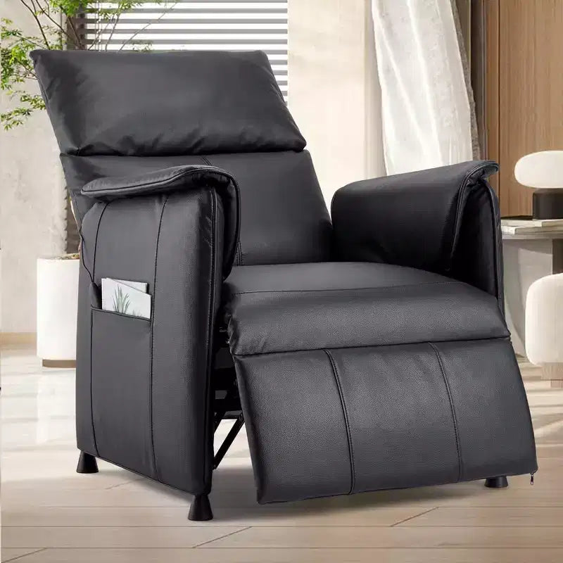 Sofa bed with massage and heating functions, suitable for living room or office - Adjustable PU leather single recliner - Home theater seat