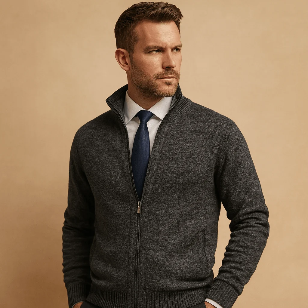 Jacket Men Zip-Up Design for Casual and Sporty Comfort