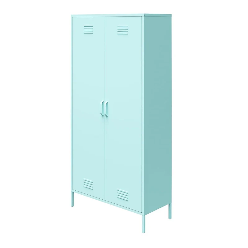 Orange / Pink 2-Door Tall Metal Locker Storage Cabinet, 1-Person
