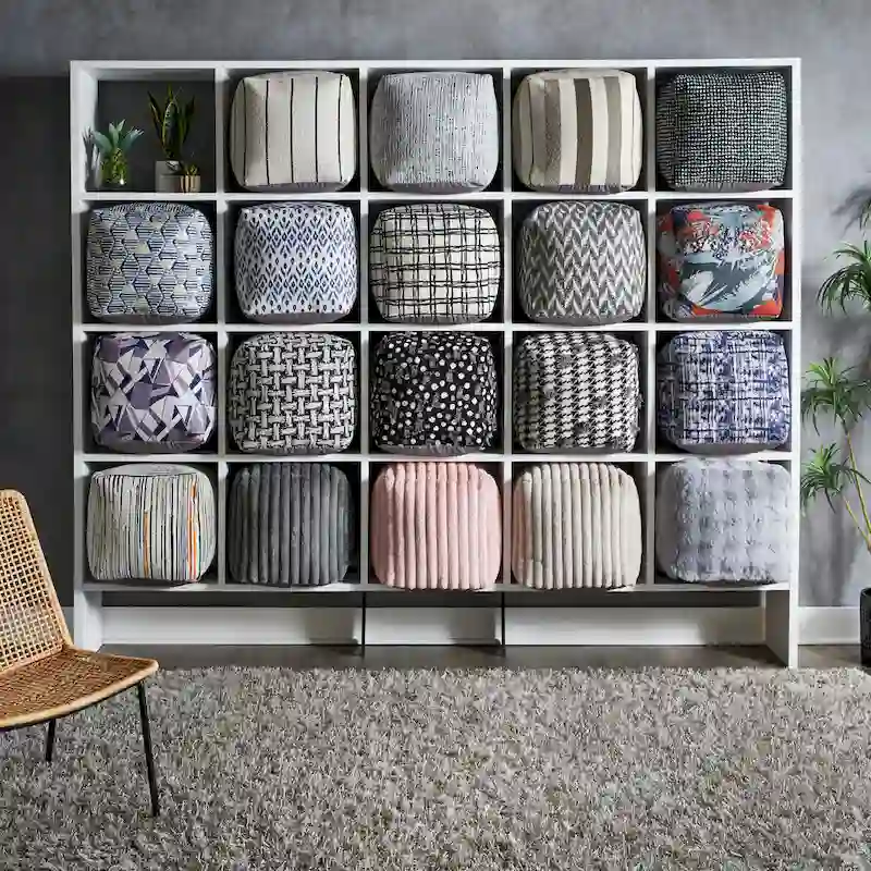 Brunico Upholstered Square Pouf Ottoman by