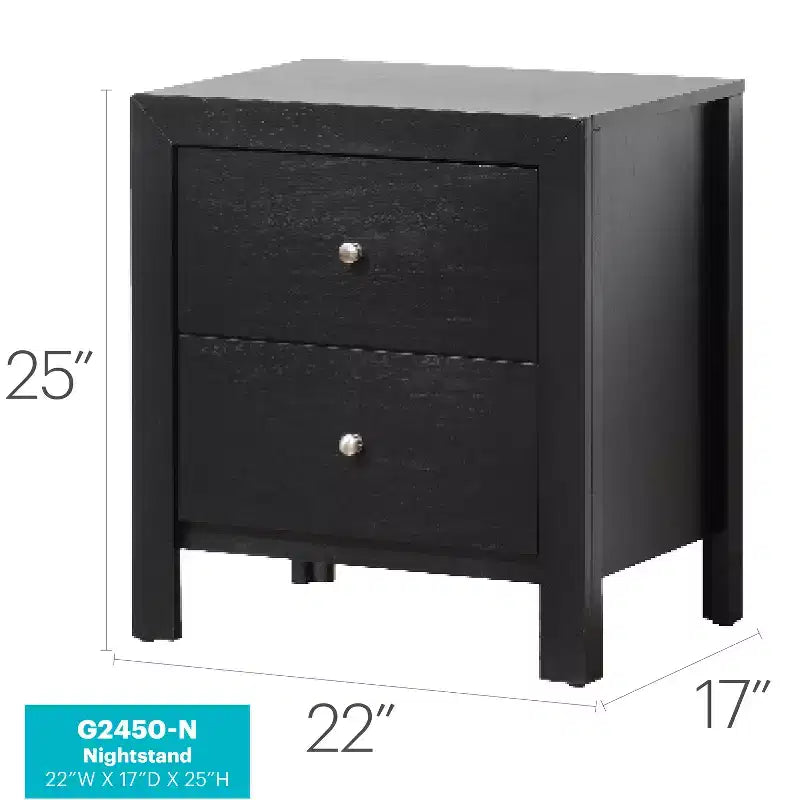 HomeStock Rectangle Cherry Wood Nighstand For Living Room and Bedroom