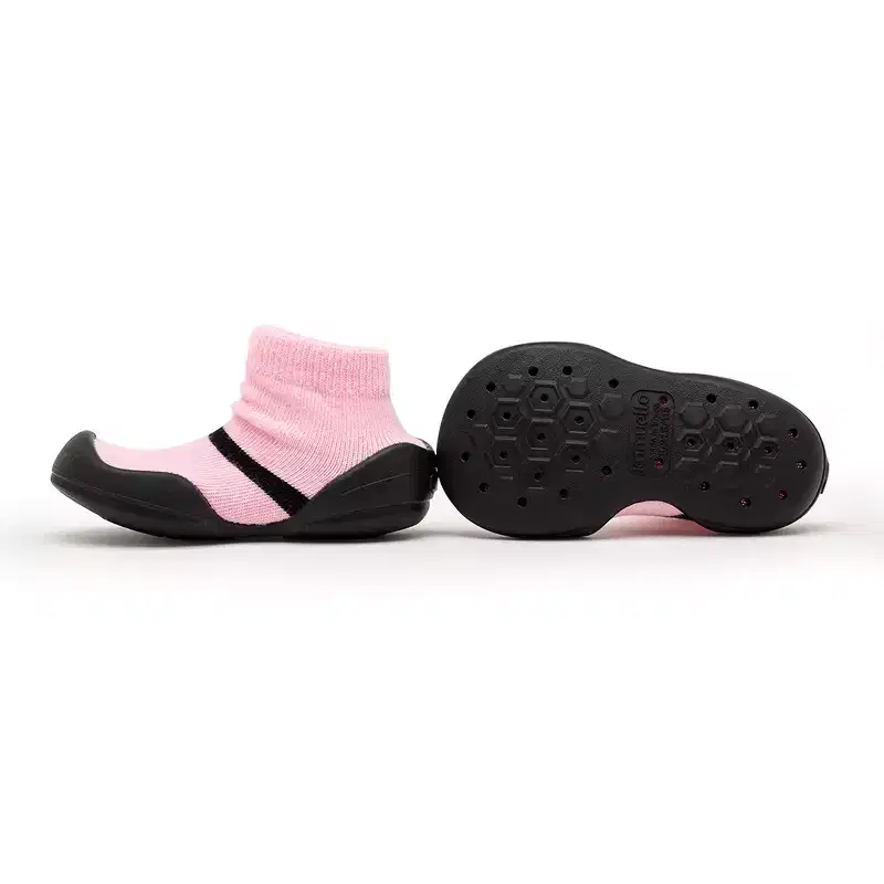 Komuello Baby Girl First Walk Sock Shoes Mary Jane Pink