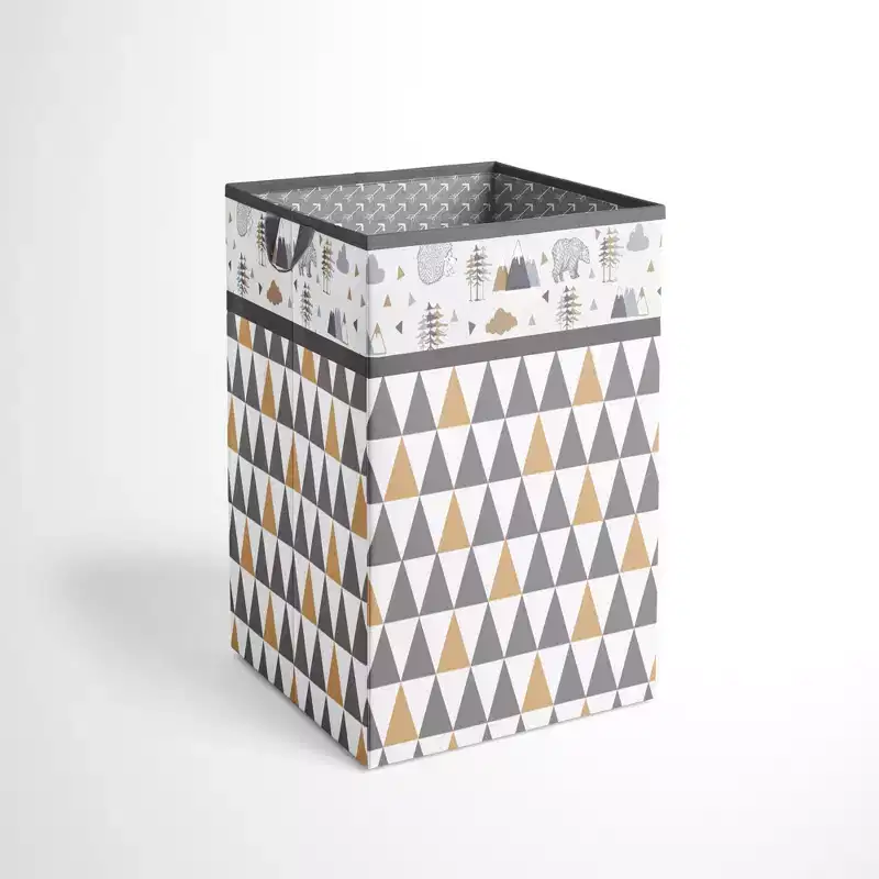 Gray/Beige Neutral Collapsible Laundry Hamper