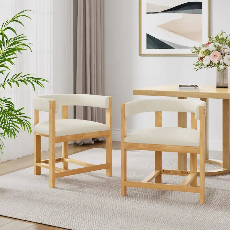 Elegant Bucket Back Dining Chair Two-Piece Set