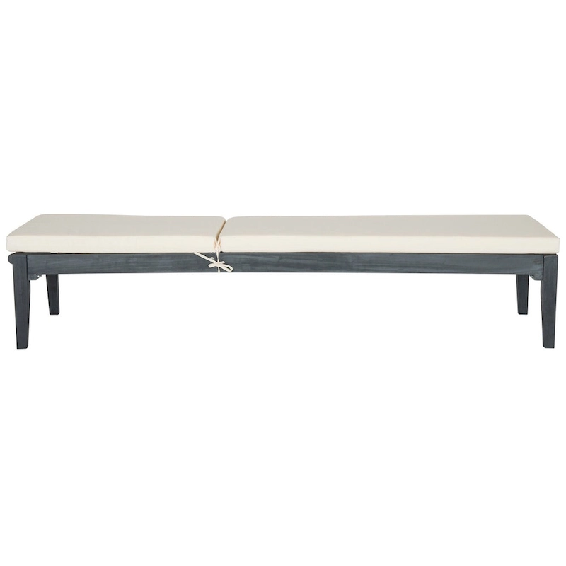 SAFAVIEH Outdoor Living Azusa Ash Grey/ Beige Sunlounger - 24W x 74D x 15H