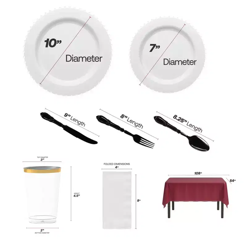 Smarty Had A Party White And Burgundy NFL / NBA / MLB Dinnerware Set - 60 Sets