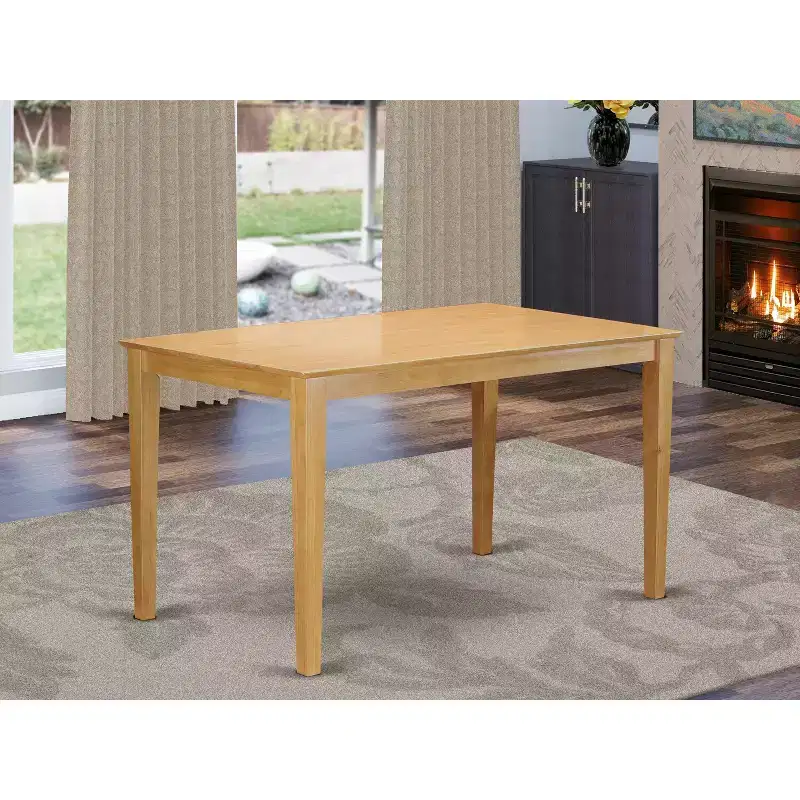 HomeStock Rectangular Counter Height Dining Table Oak Finish
