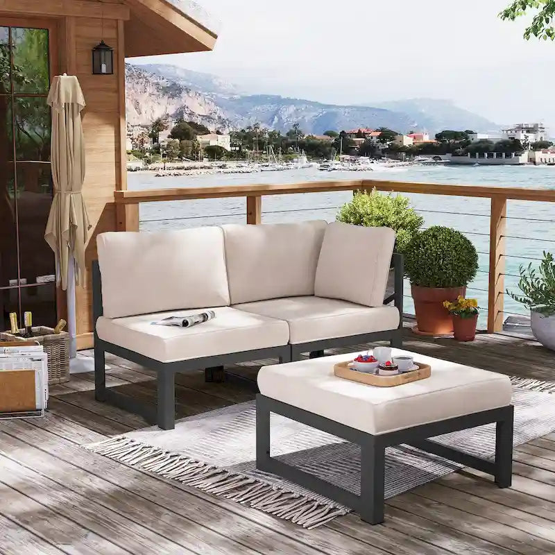 VredHom Outdoor Patio Daybed Patio Sectional Sofa Conversation Set