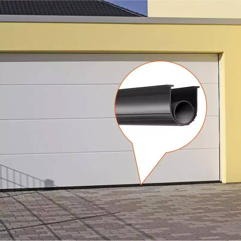 VEVOR Garage Door Seals Bottom Rubber, U Shape +O Ring Garage Door Weather Stripping, Weatherproof, 5/16 inch T-ends and 3 3/4 inch W 20 Ft, Black