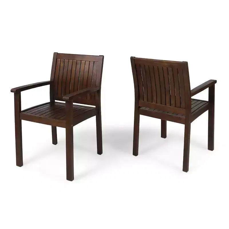 Christopher Knight Home Wilson Outdoor Acacia Wood Dining Chairs (Set of 2)
