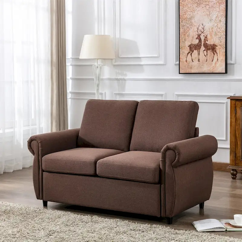 Pull Out Sofa Bed Loveseat Sleeper with Twin Size Memory Mattress