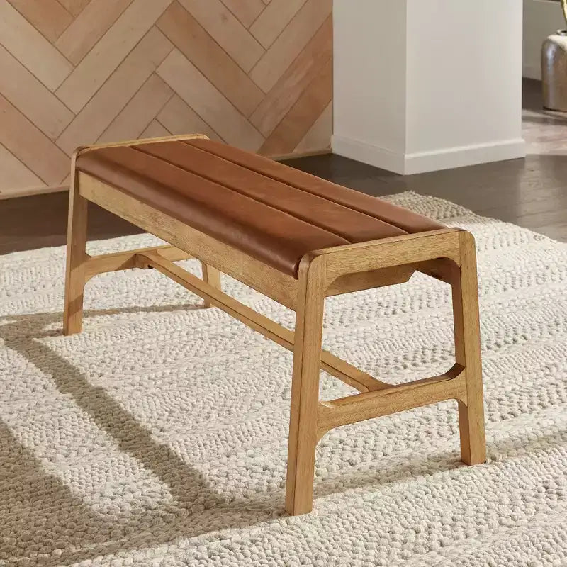 Abstergo Modern Scandinavian Wood Finish Bench - iNSPIRE Q