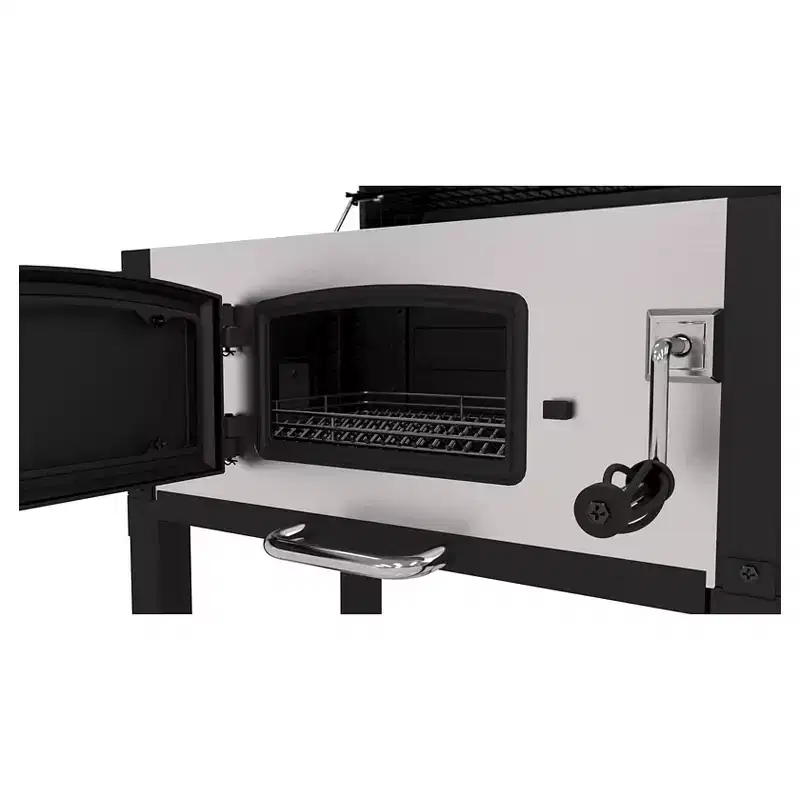 Dyna-Glo Heavy Duty Stainless Steel Charcoal Grill Model DGN486SNC-D: Porcelain-Enameled, Adjustable Flue