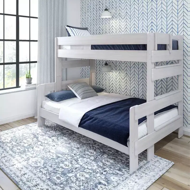 Plank+Beam Solid Wood Farmhouse Twin over Full Bunk Bed
