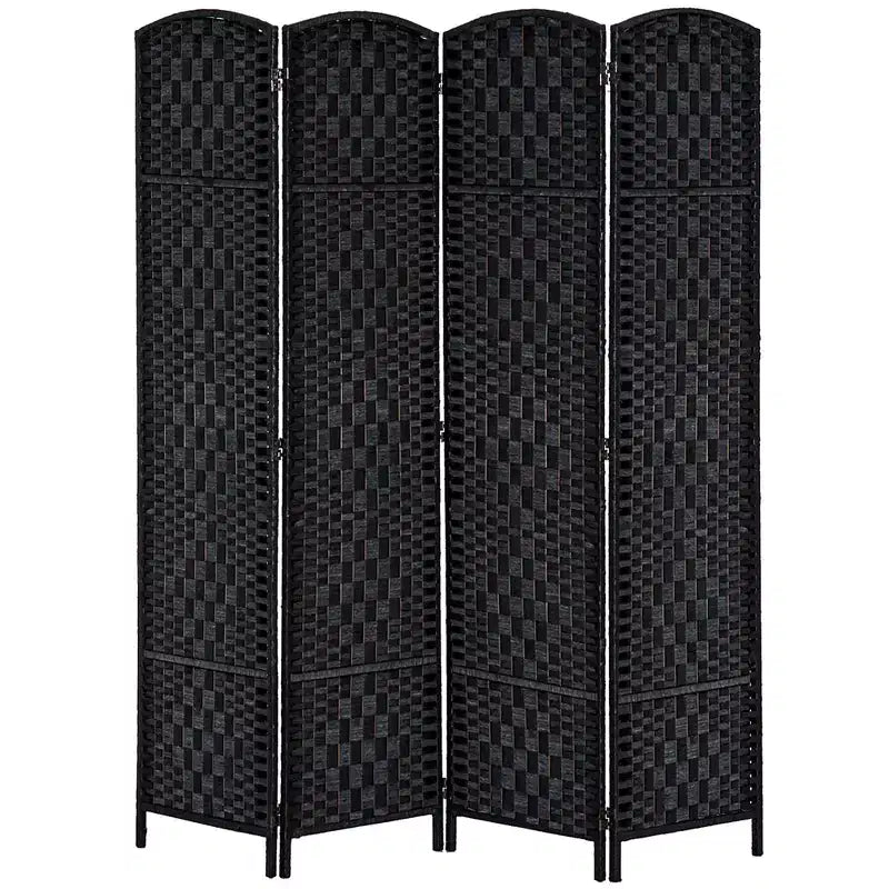 182.9 cm Tall Wicker Weave 4 Panel Room Divider Privacy Screen