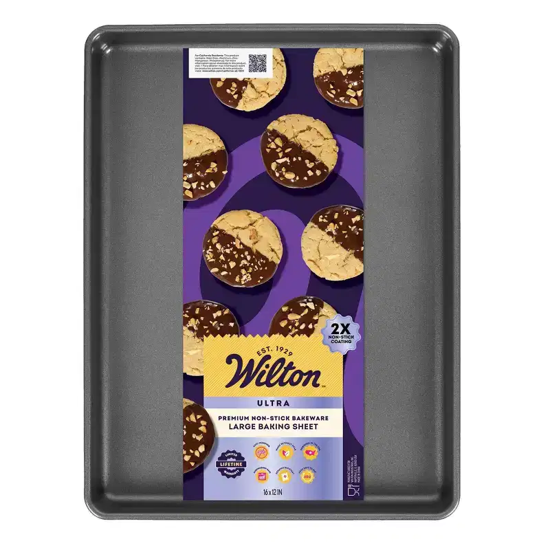 Wilton Ultra Bake Professional 12" x 16" Nonstick Large Baking Pan: Steel Jelly Roll Pan, Dishwasher-Safe Baking Sheet
