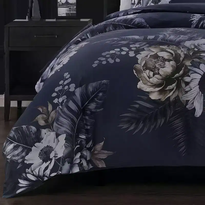 Bebejan Forget Me Not 100% Cotton Sateen 3 Piece Reversible Duvet Cover Set