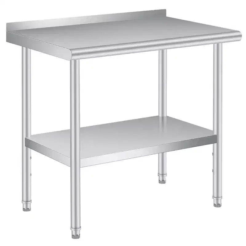 Stainless Steel Table Heavy Duty Commercial Metal Table for Prep Adjustable Shelf, for Kitchen, Restaurant, Business