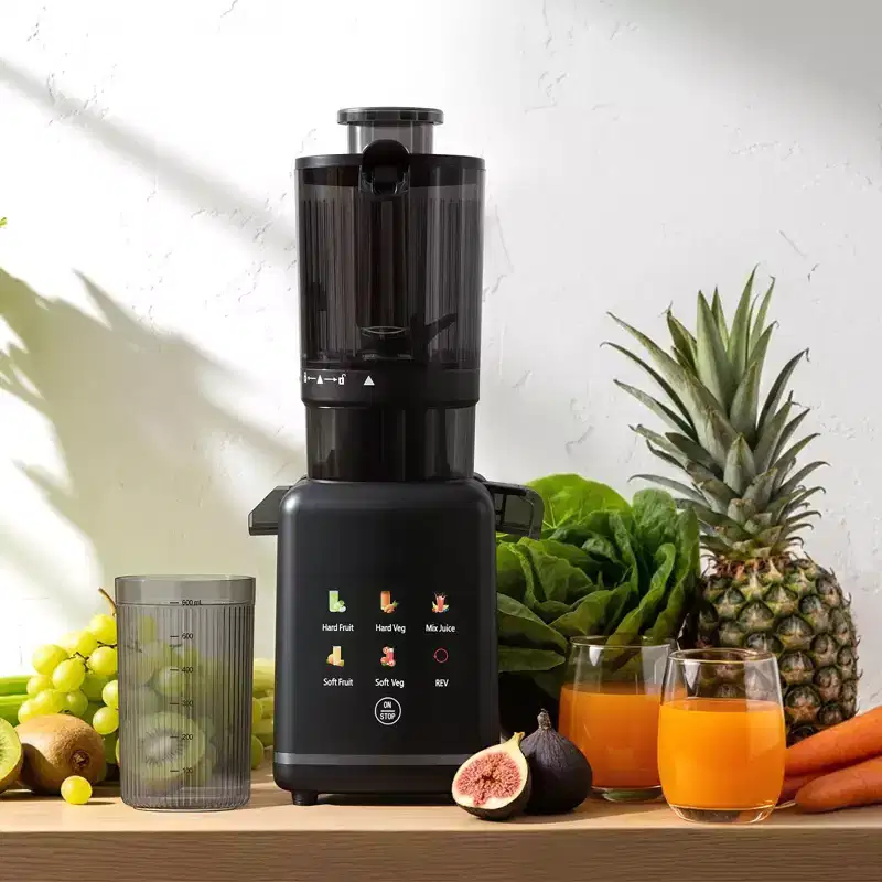 Slow Masticating Juicer, 4.35 Large Feed Chute Cold Press Juicer for Whole Fruits & Vegetables, High Juice Extraction, Easy Assembly & Cleaning