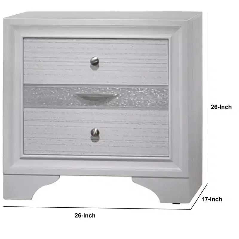 Royal Hampton 3 Drawers Wood Nightstand By Naima , White