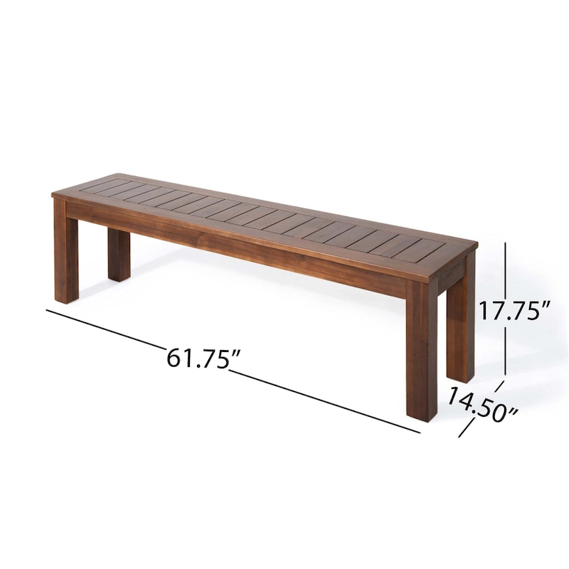 Manila Acacia Wood Outdoor Dining Bench by Christopher Knight Home - N/A
