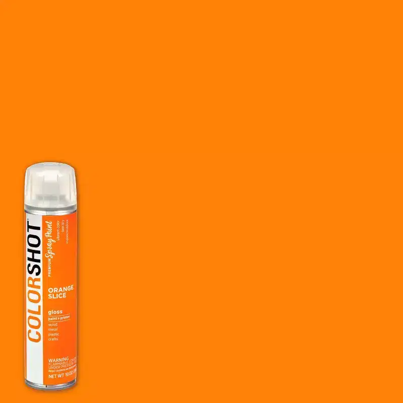 Colorshot Spray Paint Gloss Orange Slice 10oz 4pk Value Set Orange: Acrylic Exterior Paint & Primer, Fast Drying