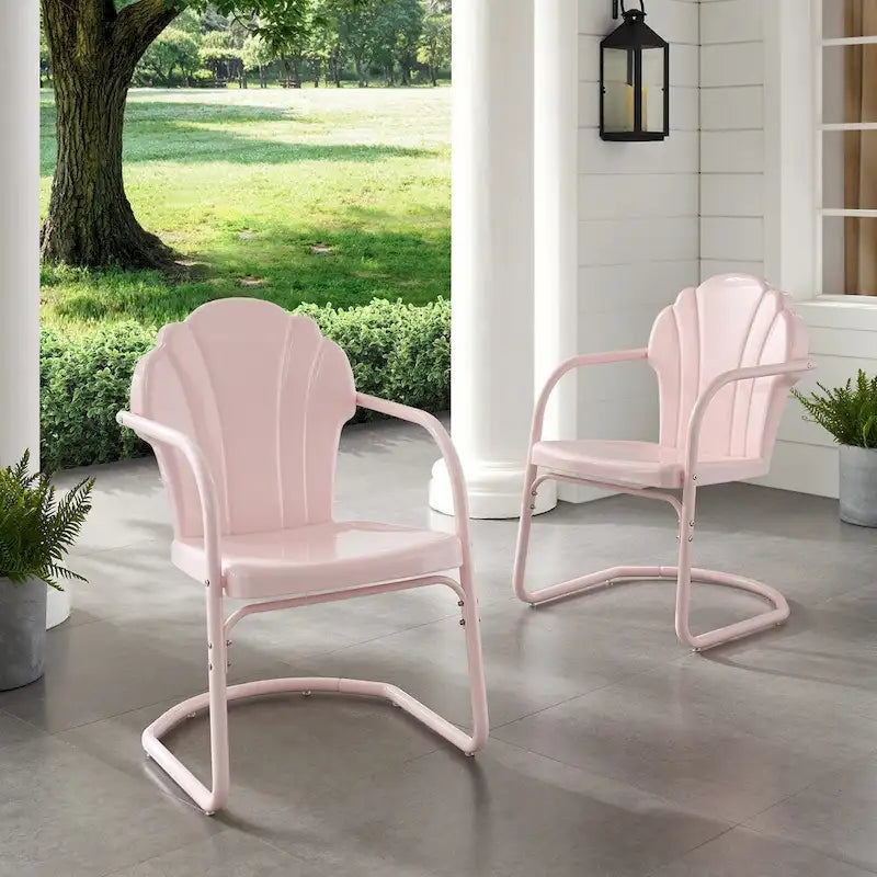 Crosley Tulip 2Pc Outdoor Metal Armchair Set - 24.5W x 20.5D x 32.88H