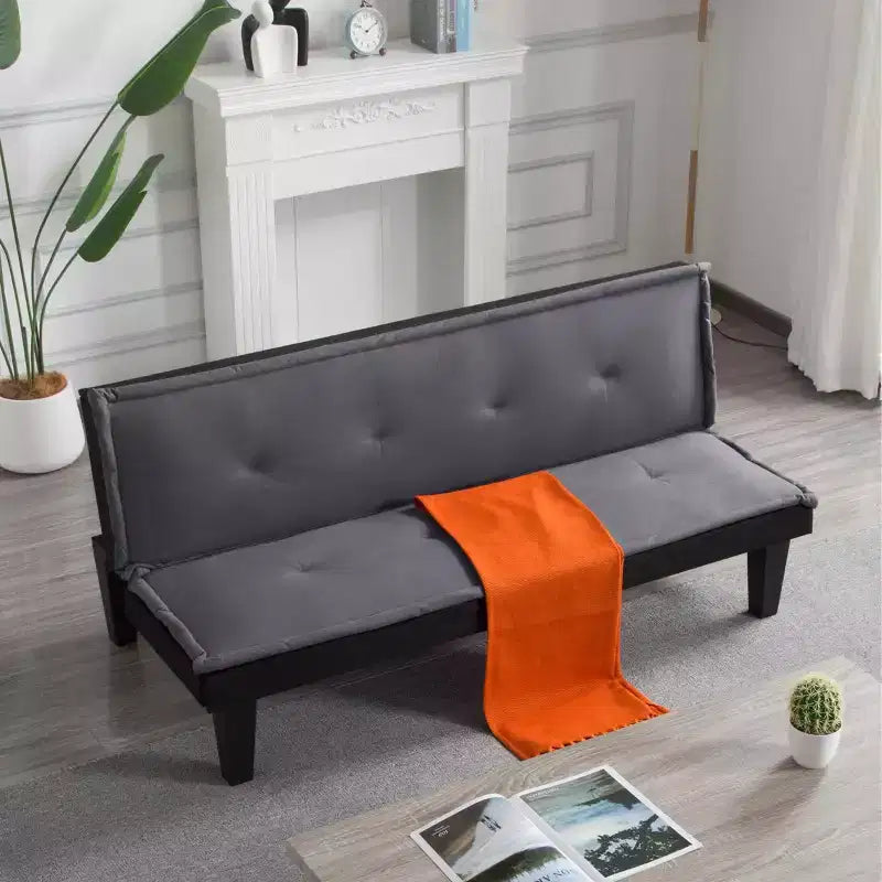 MAYEERTY 62.99 Futon Sofa Bed, 5-Position Adjustable Backrest Faux Suede Sleeper Sofa for Home Office