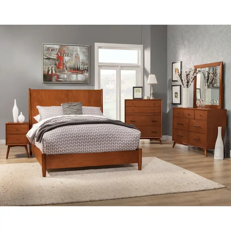 Mid Century Modern Panel Bed