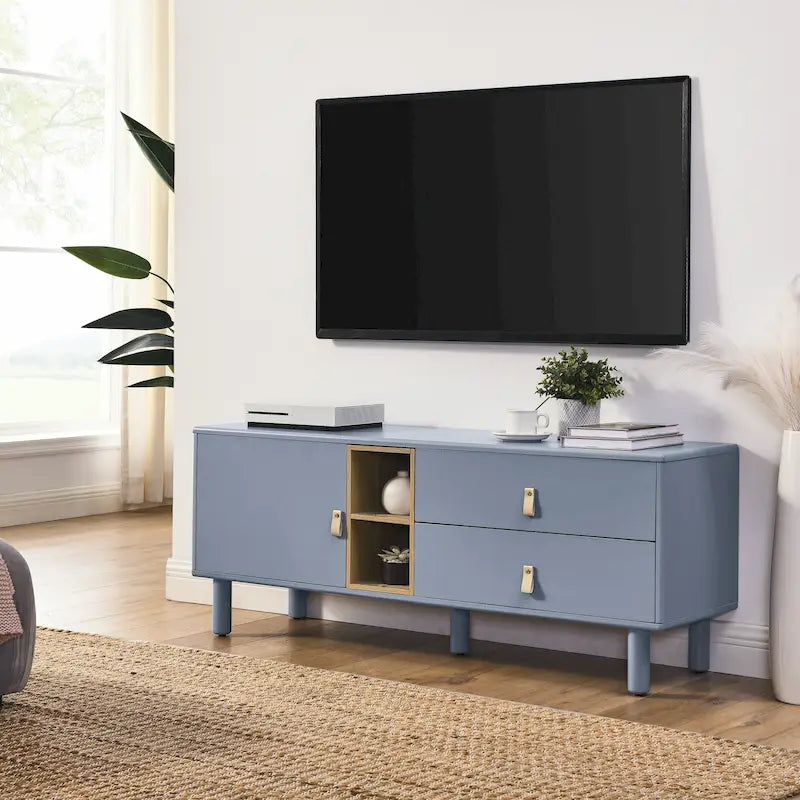Drawer TV cabinet with door,storage cabinet,drawer cabinet,wooden storage cabinet leather handle drawer cabinet