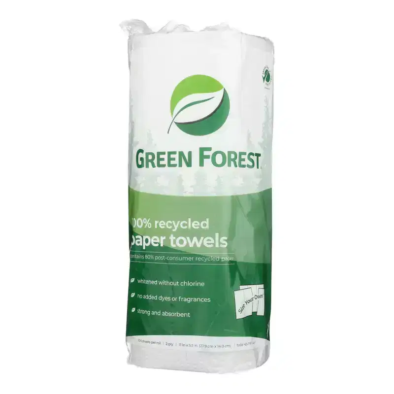 Green Forest 100% Recycled Paper Towels - Case of 30/1 roll