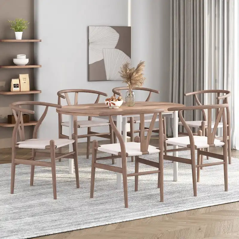 Gessford Ash Wood Dining Chairs (Set of 6) by