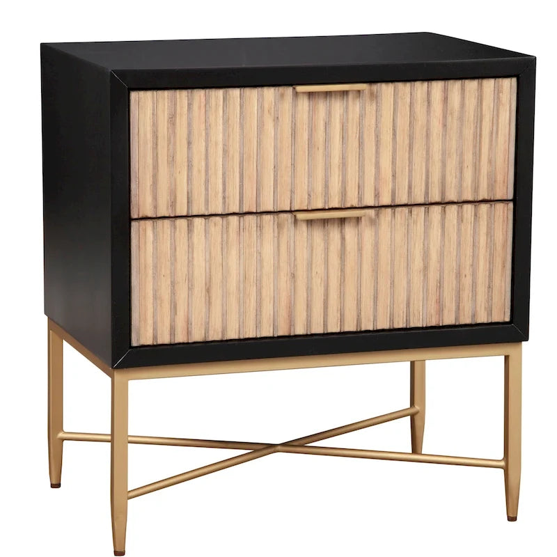 Origins by Alpine Larsen 2 Drawer Wood Nightstand