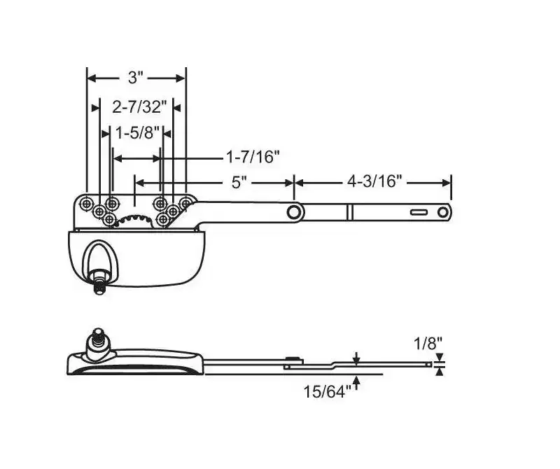 Brixwell Split Arm Casement Operator, Zinc Material, Left Hand, 5 Pivot To Joint Arm Length, 3 Base Plate Width, Sill Mounted, White Finish