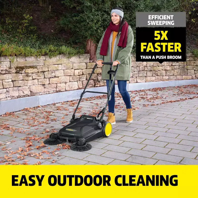 Karcher S 4 Twin Go!Further Outdoor Broom, Manual Push Sweeper, Heavy Duty
