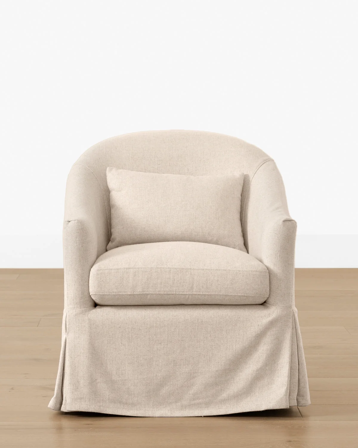 Modern Performance Linen Swivel Armchair with 360° Rotation & Slipcover for Living Room
