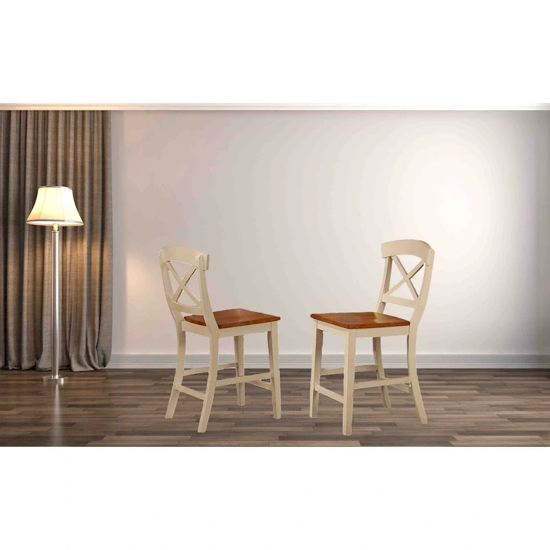 Transitional X-Back 24 Counter Stool, Caramel Biscotti