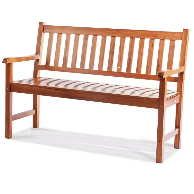 GDFStudio Folake Modern Wooden Outdoor Garden Bench with Backrest and Armrests