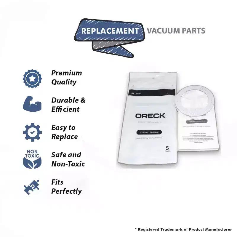 Topvacuumparts Replacement Part For Vacuum Cleaner 5 Paper BagsOreck Part # compare to part PKIM76.5