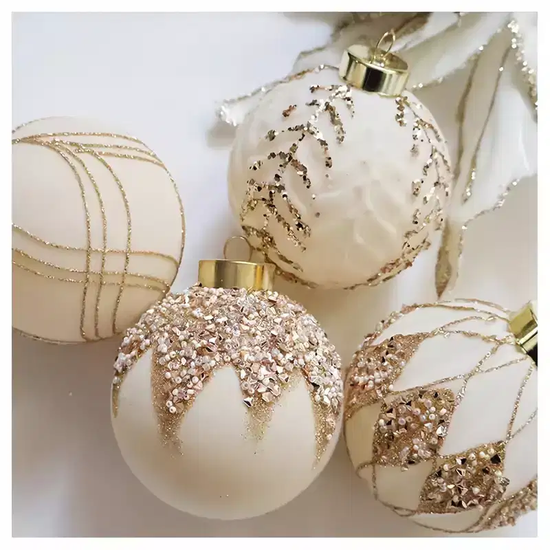 12PCS Multiple Colors Flocked Christmas Ornaments Set, 3.15 in Velvet Christmas Decorations Painted Shatterproof Plastic Balls