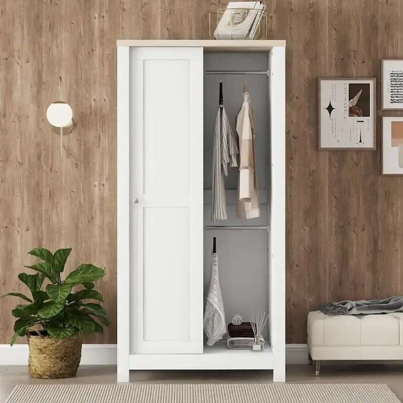 Storage Wardrobe with Sliding Door by Harper&Bright Designs