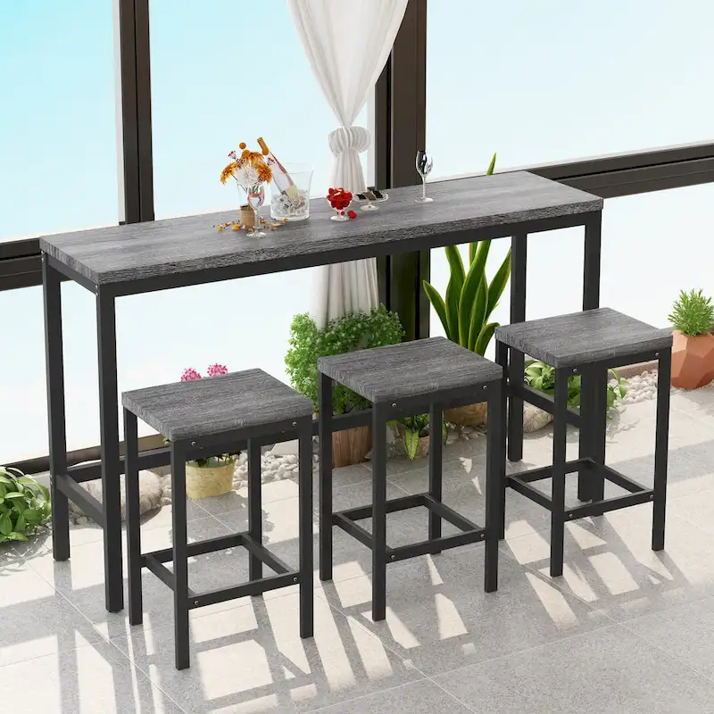 Pub Table Set with 3 Stools