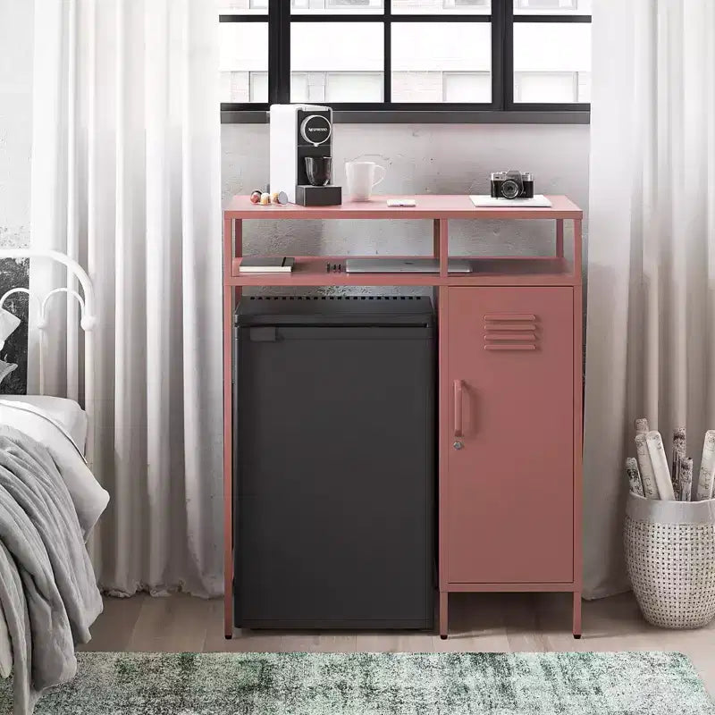Novogratz Cache Metal Locker-Style Mini Refrigerator Organizer
