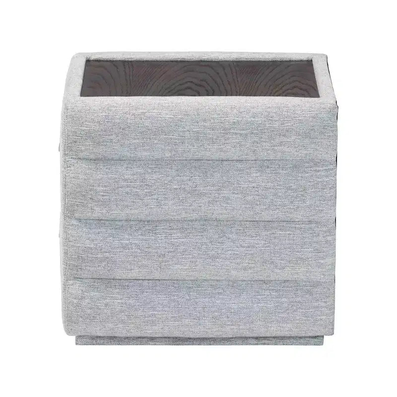 Baxton Studio Cadmus Channel Tufted Fabric 2 Drawer Nightstand Light Gray