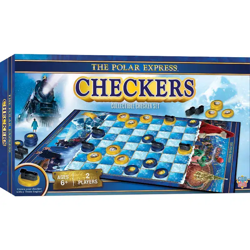 MasterPieces Officially licensed Polar Express Checkers Board Game for Families and Kids ages 6 and Up