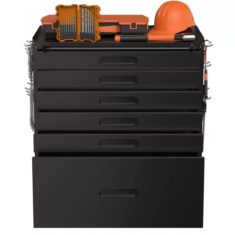 VIYET 34 6-Drawer Rolling Tool Chest - Heavy-Duty Steel Mobile Garage Cabinet & Small Parts Storage Organizer, Black