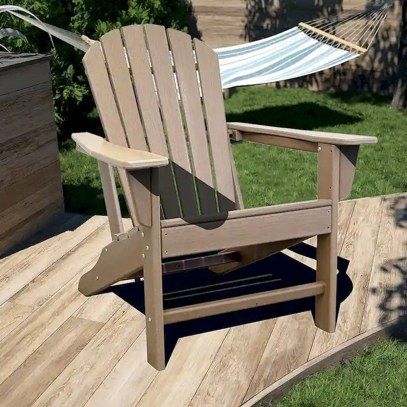 HDPE Resin Wood Adirondack Chair Patio Chairs Lawn Chair, Weather Resistant for Garden, Backyard, Beach, Pool & Lawn Furniture